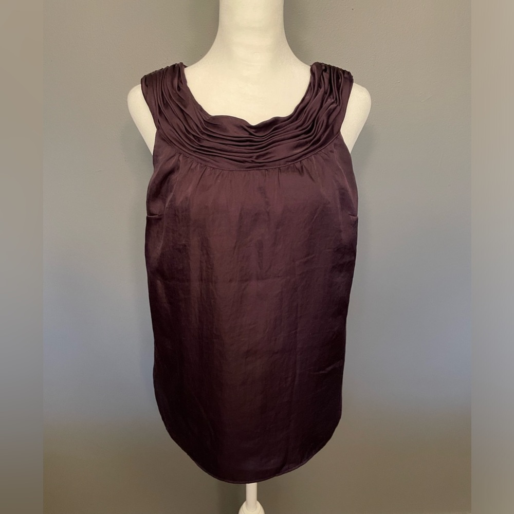 ANN TAYLOR LOFT Eggplant Halterneck Blouse XS